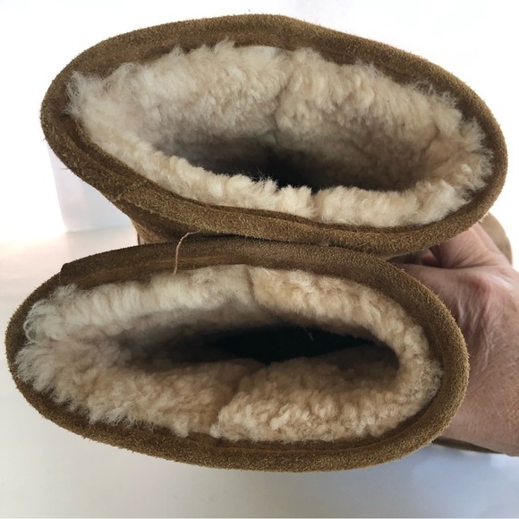 Bearpaw Women's Elle Short Mid-Calf Sheepskin Wool Blend Suede Boots Size 9 - Picture 10 of 13